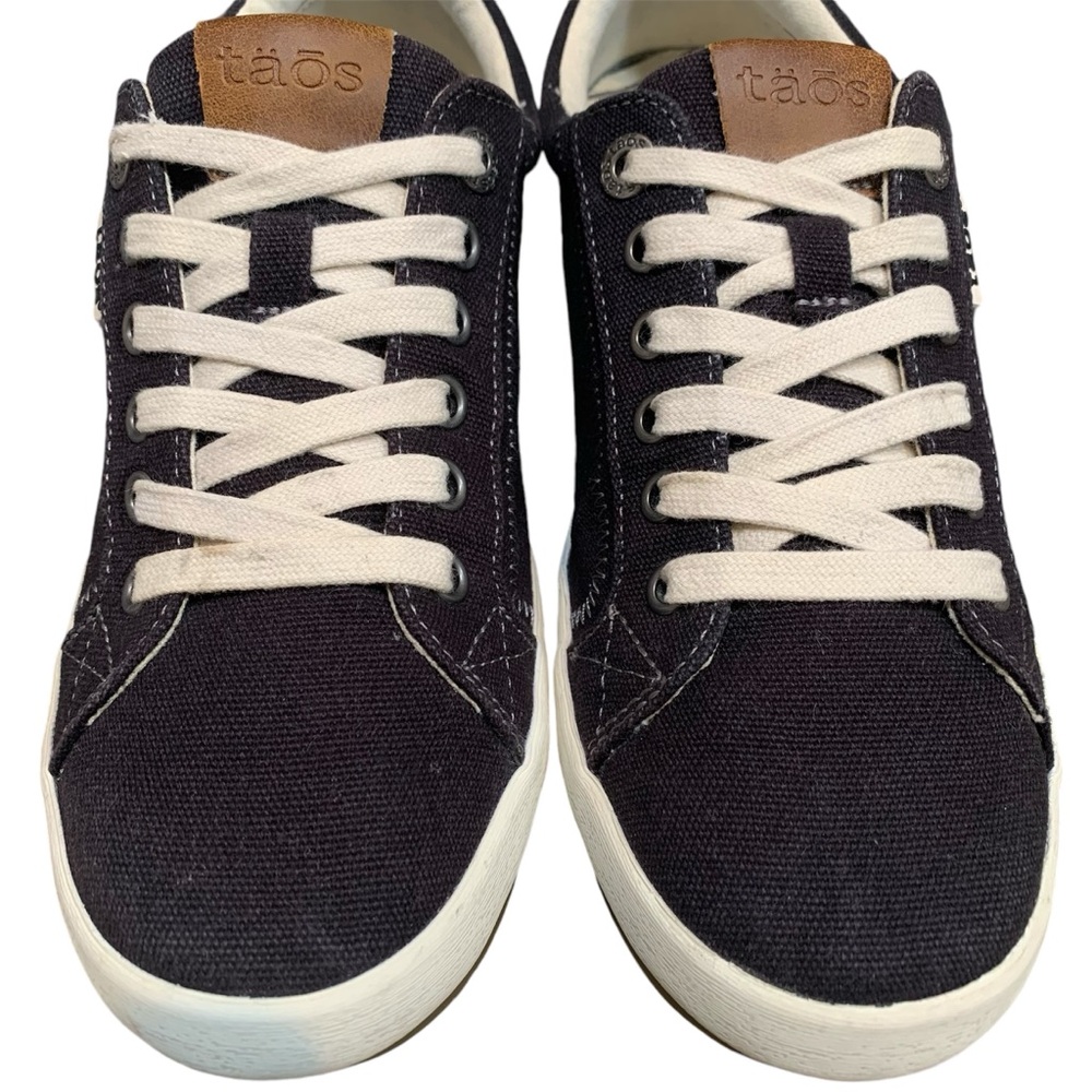Taos Star Black/Charcoal Canvas Sneaker 8.5 Lace Up Low Top Casual Comfort Shoes - Picture 4 of 16